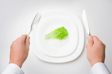 Image showing eat less!