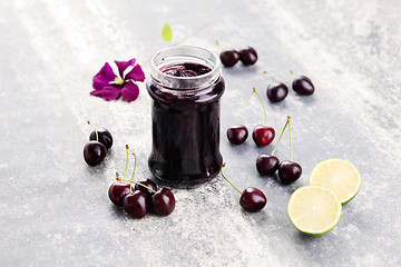 Image showing cherry jam