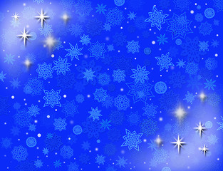 Image showing white snowflakes on the blue background