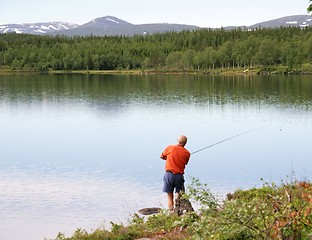 Image showing Man fishing