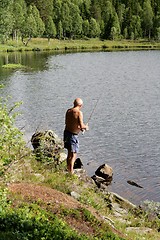 Image showing Senior fishing