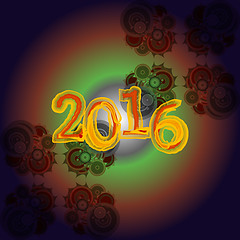 Image showing Happy new year 2016 creative greeting card design