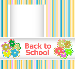 Image showing Back to school invitation card with flowers, education concept