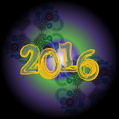 Image showing Happy new year 2016 creative greeting card design