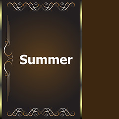 Image showing Summer time. summer word on golden luxury background, summer holidays