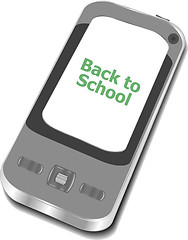 Image showing Back to School, Mobile Phone with Back to School words isolated on white background