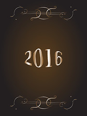 Image showing Elegant New Years card with hand lettering, Happy New Year 2016