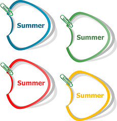 Image showing Word summer concept on button. Banner, web button or message for online web site, presentation or application