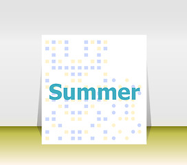 Image showing summer poster. summer background. Effects poster, frame. Happy holidays card, Enjoy your summer