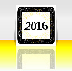 Image showing Happy new year 2016 symbol with calligraphic design on abstract background. 