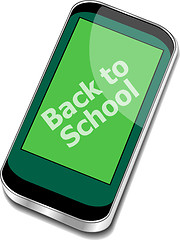 Image showing Back to School, Mobile Phone with Back to School words isolated on white background
