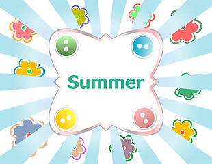 Image showing Summer theme with floral over bright multicolored background