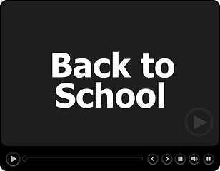 Image showing Back to school words on media player isolated on white, education concept