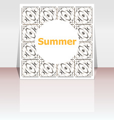 Image showing Hello summer poster. summer background. Effects poster, frame. Happy holidays card, happy vacation card. Enjoy your summer.