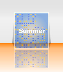 Image showing Hello summer poster. summer background. Effects poster, frame. Happy holidays card, happy vacation card. Enjoy your summer.