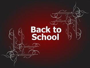 Image showing back to school calligraphic designs, retro style elements, typographic and education concept 