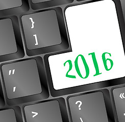 Image showing Computer Keyboard with Happy New Year 2016 Key