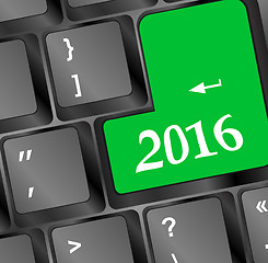 Image showing Keyboard keys with new year sign 2016