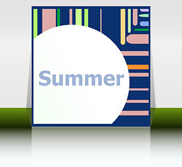 Image showing Hello summer poster. summer background. Effects poster, frame. Happy holidays card, happy vacation card. Enjoy your summer.