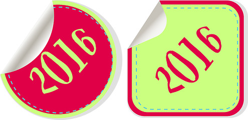 Image showing creative happy new year 2016 design. Flat design. button