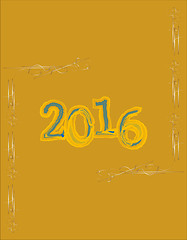 Image showing Elegant New Years card with hand lettering, Happy New Year 2016