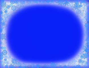 Image showing blue frame from snowflakes for holiday card