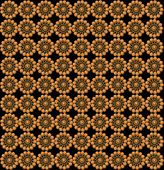 Image showing round abstract golden patterns on the dark