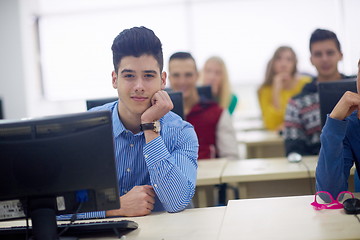 Image showing students group in computer lab classroom