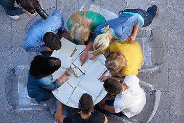 Image showing group of students  top view