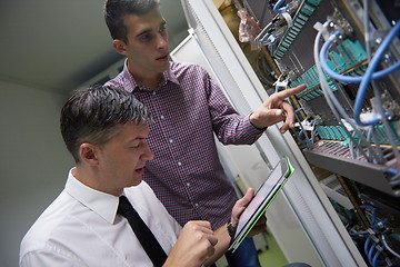 Image showing network engineers in server room