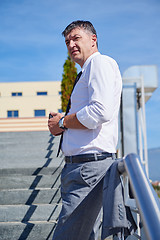 Image showing businness man portrait outdoors