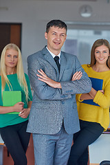 Image showing group portrait of teacher with students