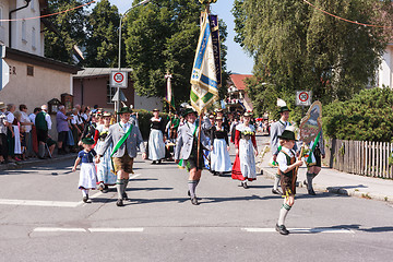 Image showing Hausham / Germany / Bayern-09th August: costumes club Wendelstein Hausham