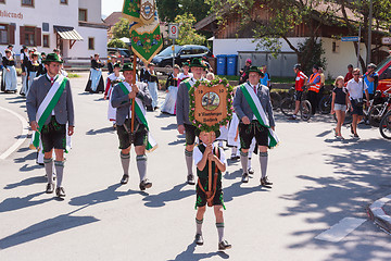 Image showing Hausham / Germany / Bavaria-09th August: Costumes club Auerberger Hocheck