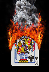 Image showing Playing card with fire and smoke