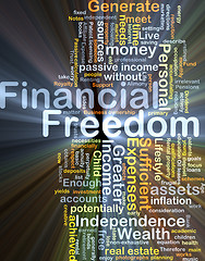 Image showing Financial freedom background concept glowing