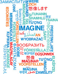 Image showing Imagine multilanguage wordcloud background concept