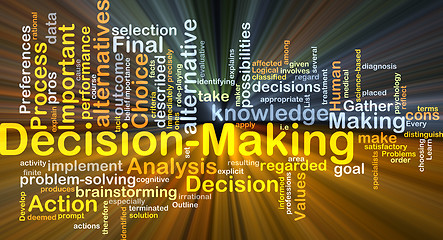 Image showing Decision-making background concept glowing