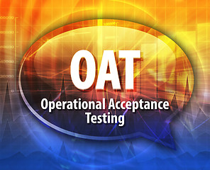 Image showing OAT acronym definition speech bubble illustration