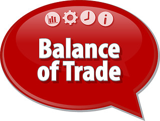 Image showing Balance of Trade Business term speech bubble illustration