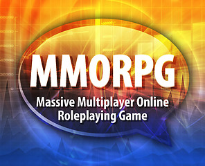 Image showing MMORPG acronym definition speech bubble illustration