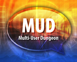 Image showing MUD acronym definition speech bubble illustration