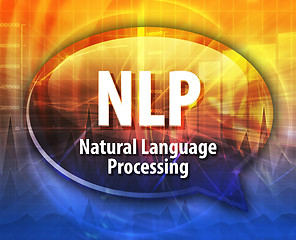 Image showing NLP acronym definition speech bubble illustration