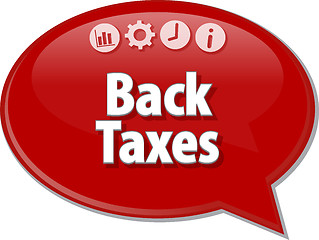 Image showing Back Taxes  Business term speech bubble illustration