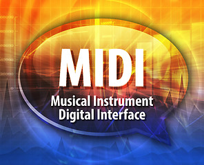 Image showing MIDI acronym definition speech bubble illustration