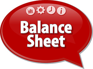 Image showing Balance Sheet  Business term speech bubble illustration