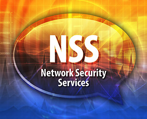 Image showing NSS acronym definition speech bubble illustration