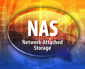 Image showing NAS acronym definition speech bubble illustration