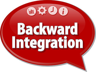 Image showing Backward Integration  Business term speech bubble illustration