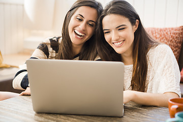 Image showing Best friends studying